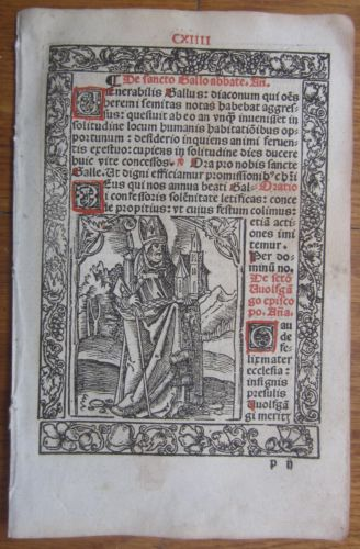 Leaf Hortulus animae Woodcut Wolfgang from Regensburg Border Nuremberg - 1519