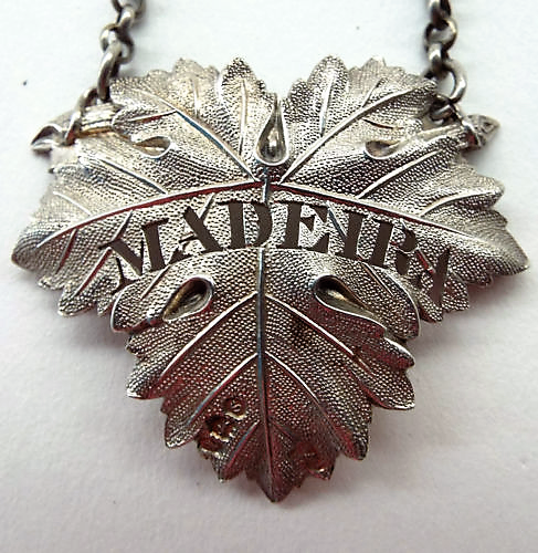 Georgian Sterling Silver Madeira Grape Leaf Decanter Label 1833