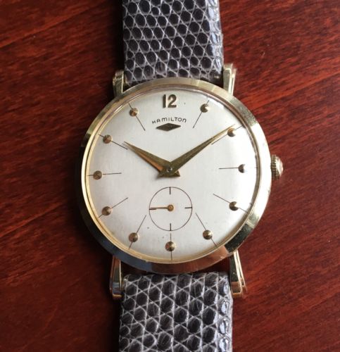 Retro 14 Karat Yellow Gold Hamilton Bradford Wristwatch