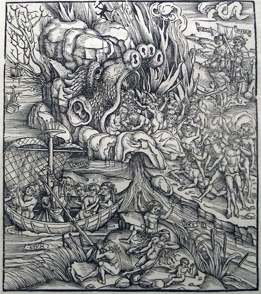Medieval Woodcut Print from Johannes Grüninger's 1502 Edition of the Aeneid