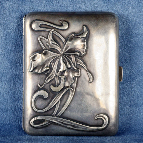 Portuguese Art Nouveau Silver Cigarette Case - Circa 1900