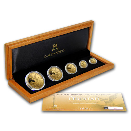 2016 Mexican 5-Coin Gold Libertad Proof Set
