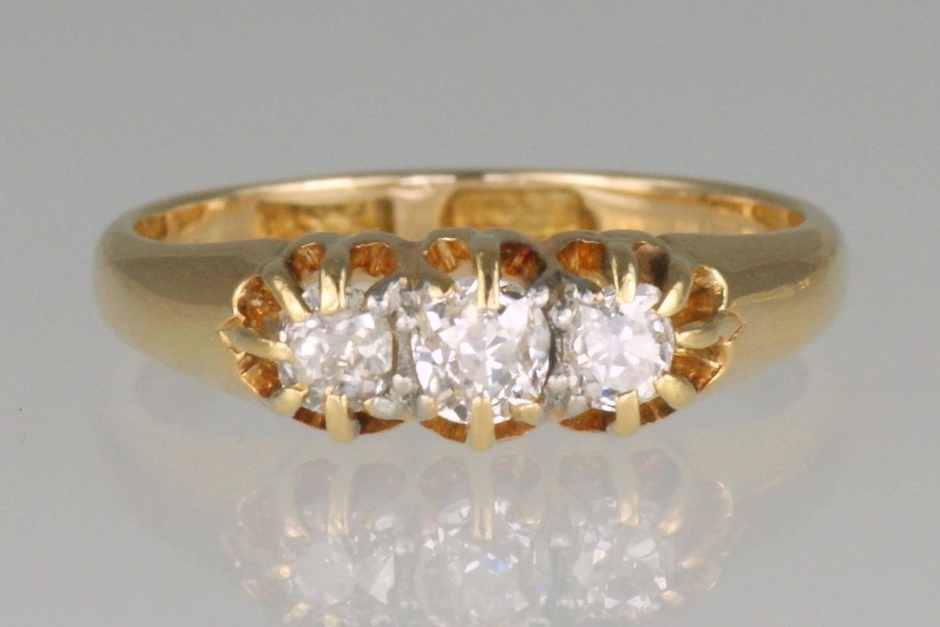 Antique British 18 Karat Gold Victorian Diamond Ring