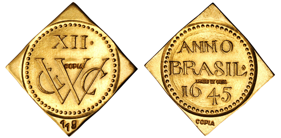 Brazilian 12 Guilder Gold Coin Restrike from 1954