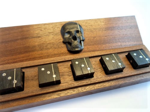 Handcrafted Contemporary Bog Oak Dice Set