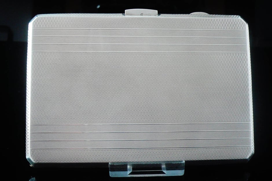 1944 English Sterling Silver Art Deco Cigarette Case