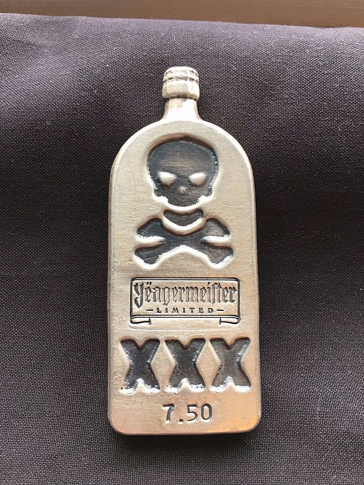 Hand-Poured 7.50 Troy Oz. Yeagermeister Silver Bar