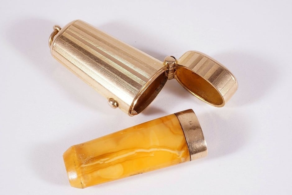 14K Gold & Bakelite Art Deco Cigar Holder