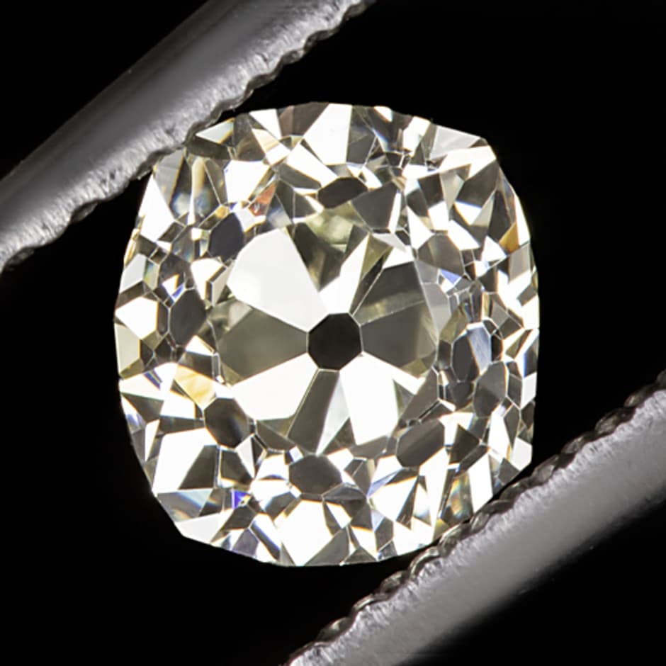 Hand-Faceted 19th Century Old Mine Cut Diamond