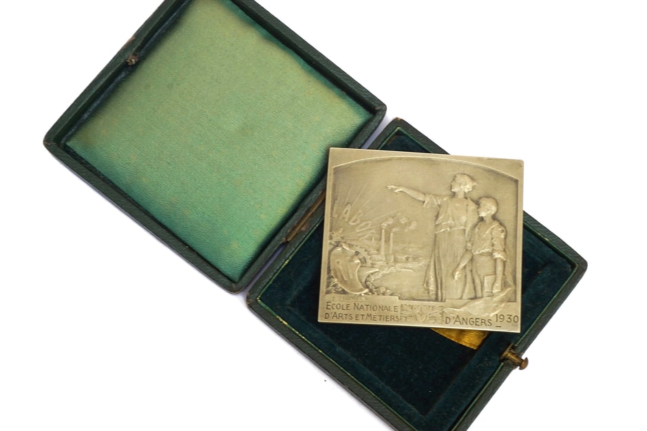 French Art Deco Silver Plaque, Circa 1930