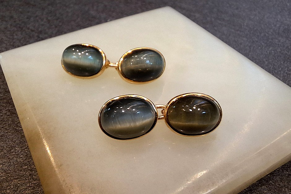 Mid-Century Hawk's Eye Cufflinks